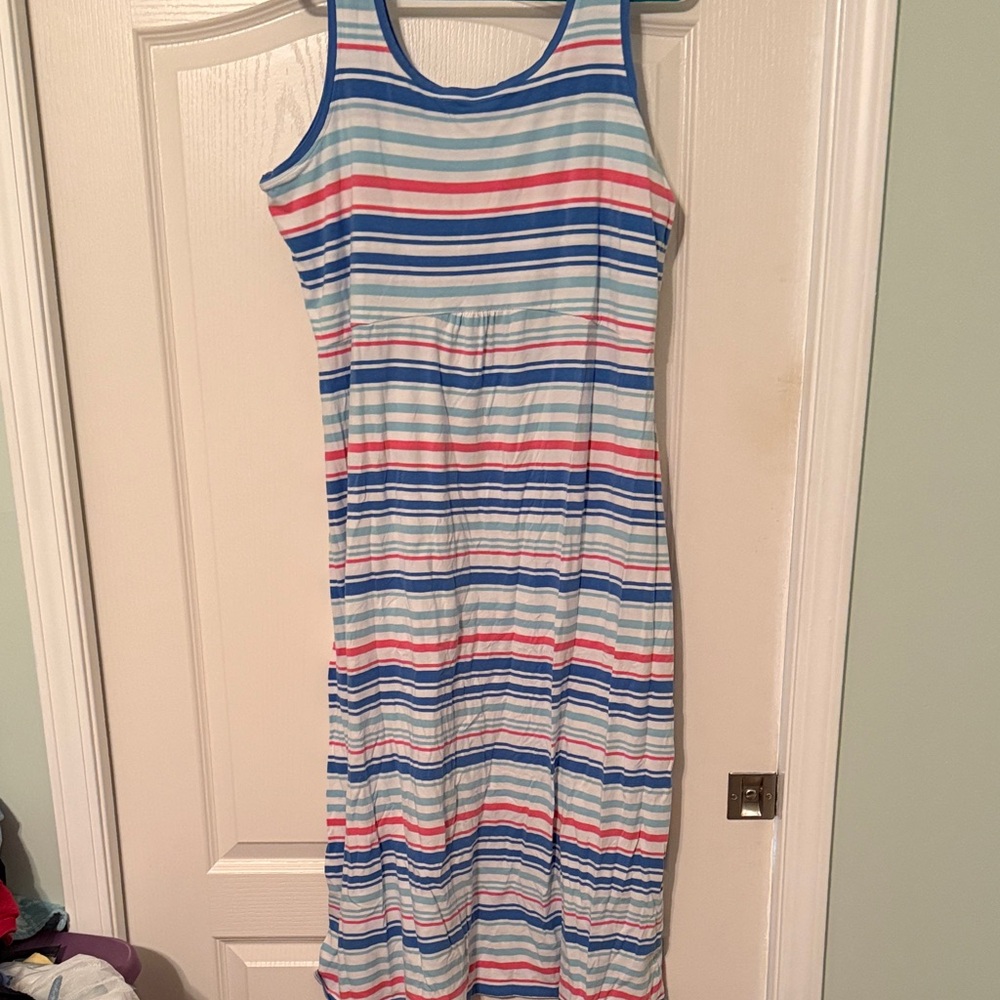 Columbia Sleeveless Dress with Blue and Pink Stripes